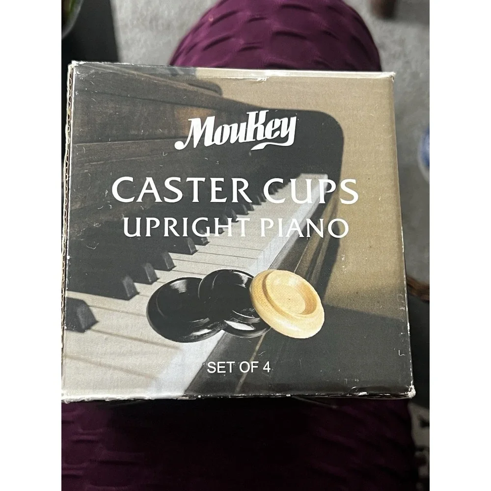 Moukey Caster Cups Upright Piano  Black Set Of 4